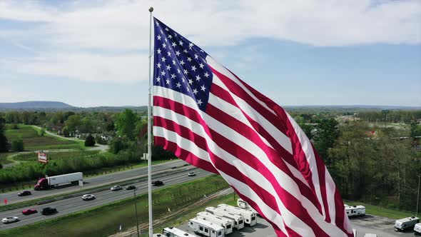 American Flag Stock Video Footage - Done Footage Of The American Flag Raised On The Flag Pole