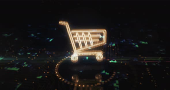 Shopping cart icon online commerce and business symbol cyber concept
