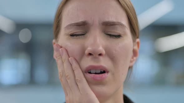 Face Close Up of Woman Having Toothache Cavity