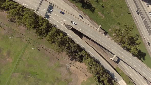 Aerial Shot Over Roads in Glendale California