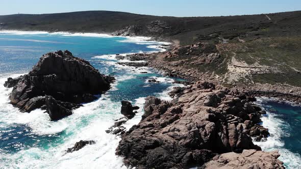 Aerial View of Coastal Rocks