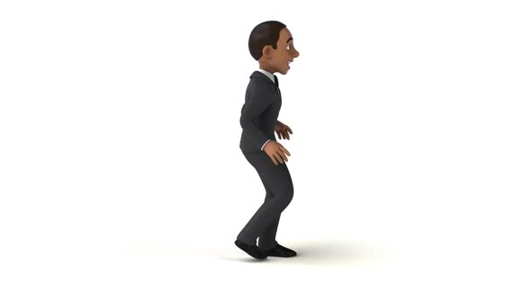 Fun business man dancing