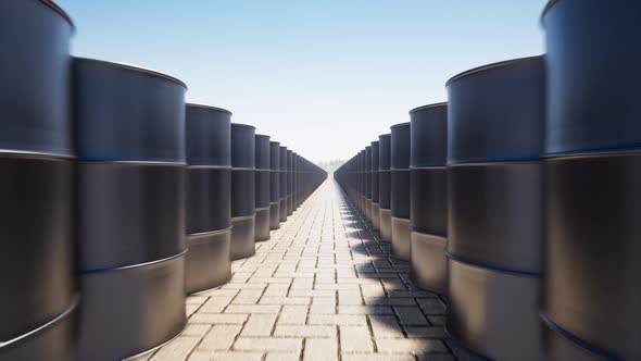 Metal Oil Barrel on Sand