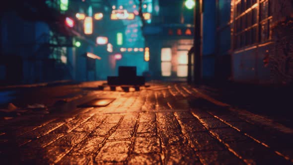 Bokeh Lights on Night Street in Asia