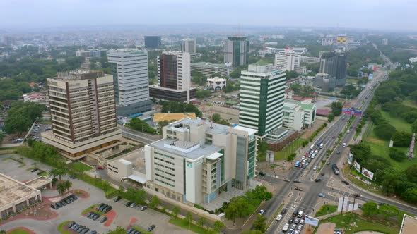 Aerial shot of the city of Accra in Ghana during the day_23