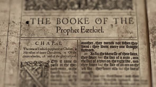 The Book Of The Prophet Ezekiel, Slider Shot, Old Paper Bible, King James Bible