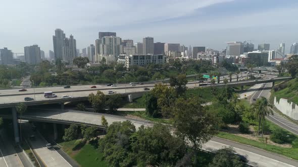 Aerial view of freeways in San Diego alt