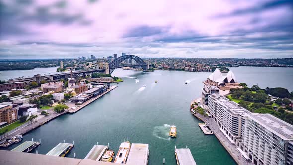 City Harbour View Time lapse Sydney, Australia