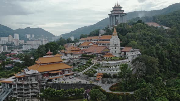 Drone Flight Over Kek Lok Si Temple