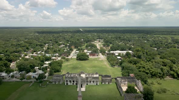 View of Hacienda and town in Yucatan