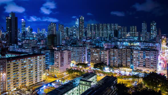 Hong Kong residential area at night