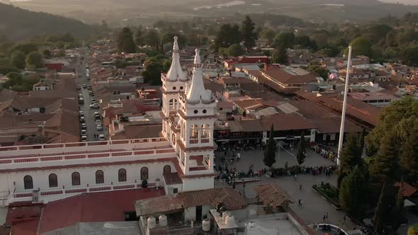 Eclectic And Famous Architectural Landmark - San Cristobal Church - Mazamitla, Jalisco, Mexico - rev