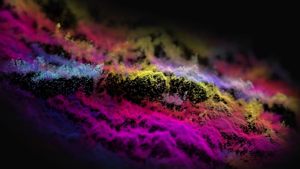 Animated Bright Landscape of Particles