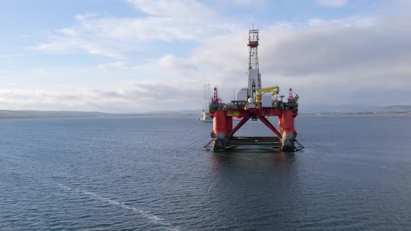 Oil and Gas Drilling Rig in Scotland Awaiting Deployment to the North Sea