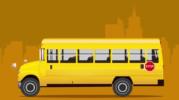 School bus animation background