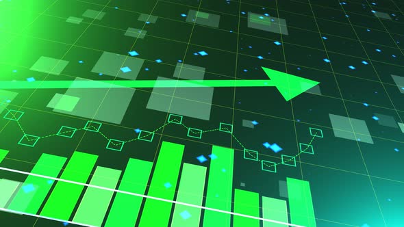 Stock market animated graphic.  Stock price chart. alt