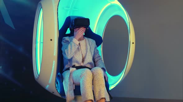 Young Female Sharing Her Emotions After Virtual Reality Experience