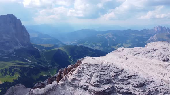 Aerial View from the Sella Group in the Dolomites