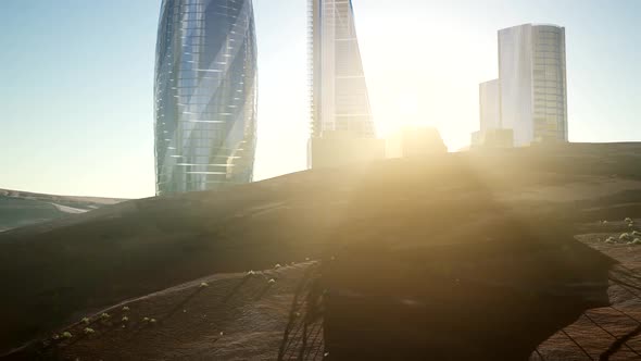 City Skyscrapes in Desert