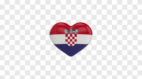 Croatia Flag on a Rotating 3D Heart
