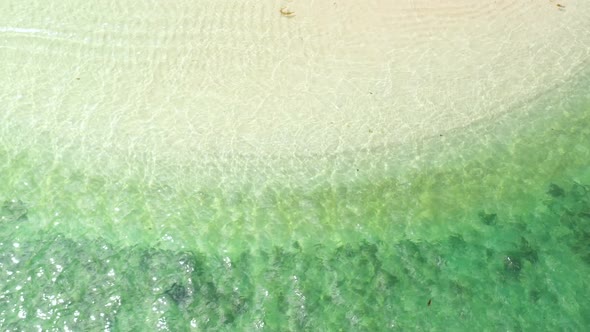 Sandy Beach with and Azure Water of the Lagooncopy Space for Text Top View