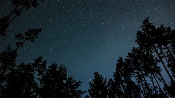 Timelapse of Moving Stars in Night Sky