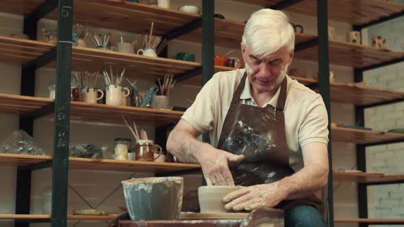 Senor Man During the Pottery Art