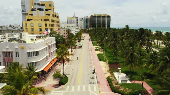 South Beach Miami FL shut down during Coronavirus Covid 19