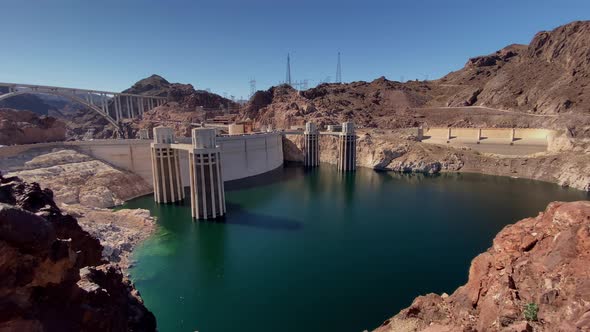 The Hoover Dam on the border of Nevada and Arizona. 