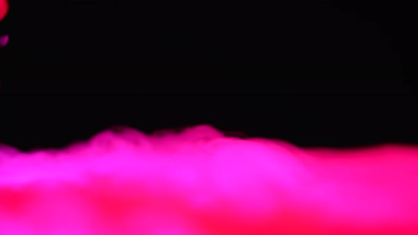 Realistic Pink Dry Ice Smoke Clouds Fog Overlay for Different Projects at Black Background