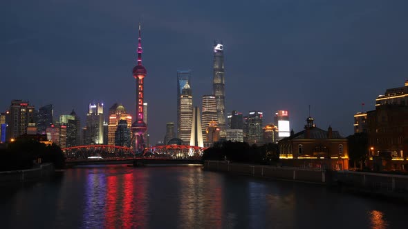 Night View Of Downtown Shanghai