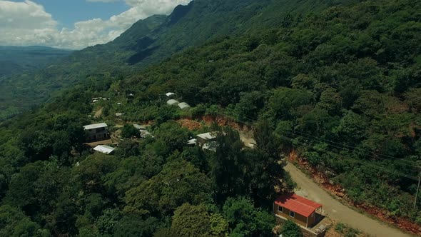 AEREALS FROM VARIOUS MAYAN NEW HOUSES IN CHIAPAS MEXICO SHOT IN 4K