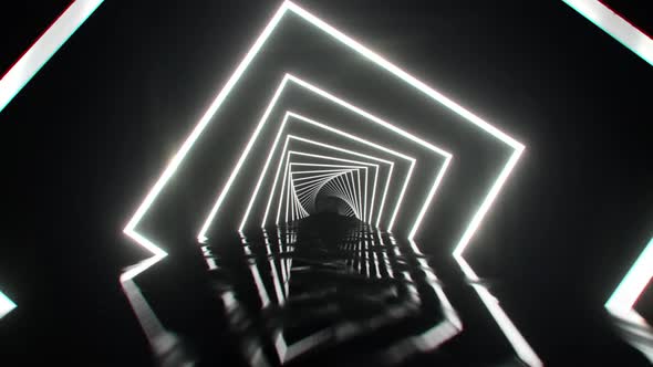 Neon White Light Vj Loop Background