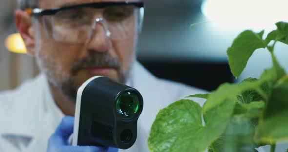 Scientist Using a Thermometer