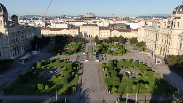 Aerial view of Maria-Theresien-Platz in Vienna, Austria, Europe
