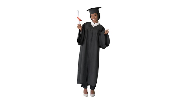 Beautiful afro american young woman graduate smiling on