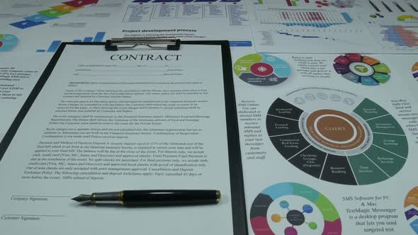 Business Contract On The Table In The Modern Office Of The Company