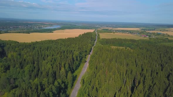 Beautiful view of the field from the drone