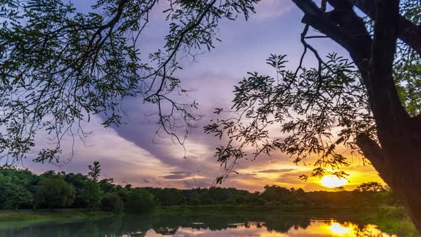 4k Time-lapse, View of Colorful dramatic sky sunset or sunrise