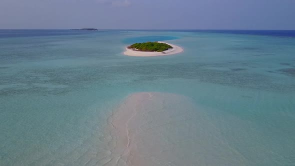 Aerial drone panorama of sea view beach time by ocean with sand background