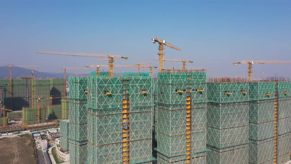 Construction site in city