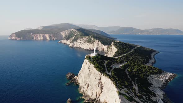 Cape of Ducato, famous lighthouse of Greek island Lefkada.