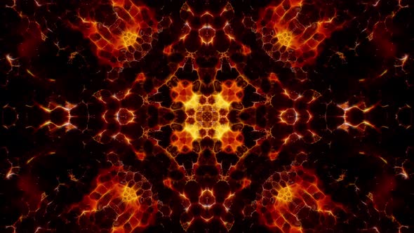 Abstract Fractal Fire Kaleidoscope Background Loop 4K 03