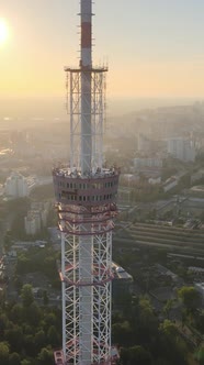 TV Tower in the Morning at Dawn in Kyiv Ukraine