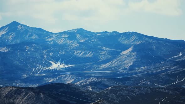 Aerial View of the Mountains with Glacier