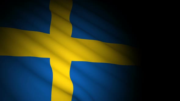 Sweden Flag Blowing in Wind