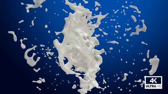 Milk Ball Splash Collision 4K