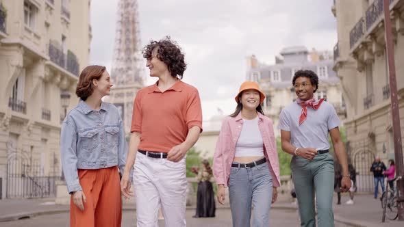 Group of teens in paris