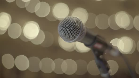 Microphone on the Stage Closeup