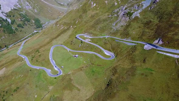 Drone Aerial View of Austrian Grossglockner High Alpine Road